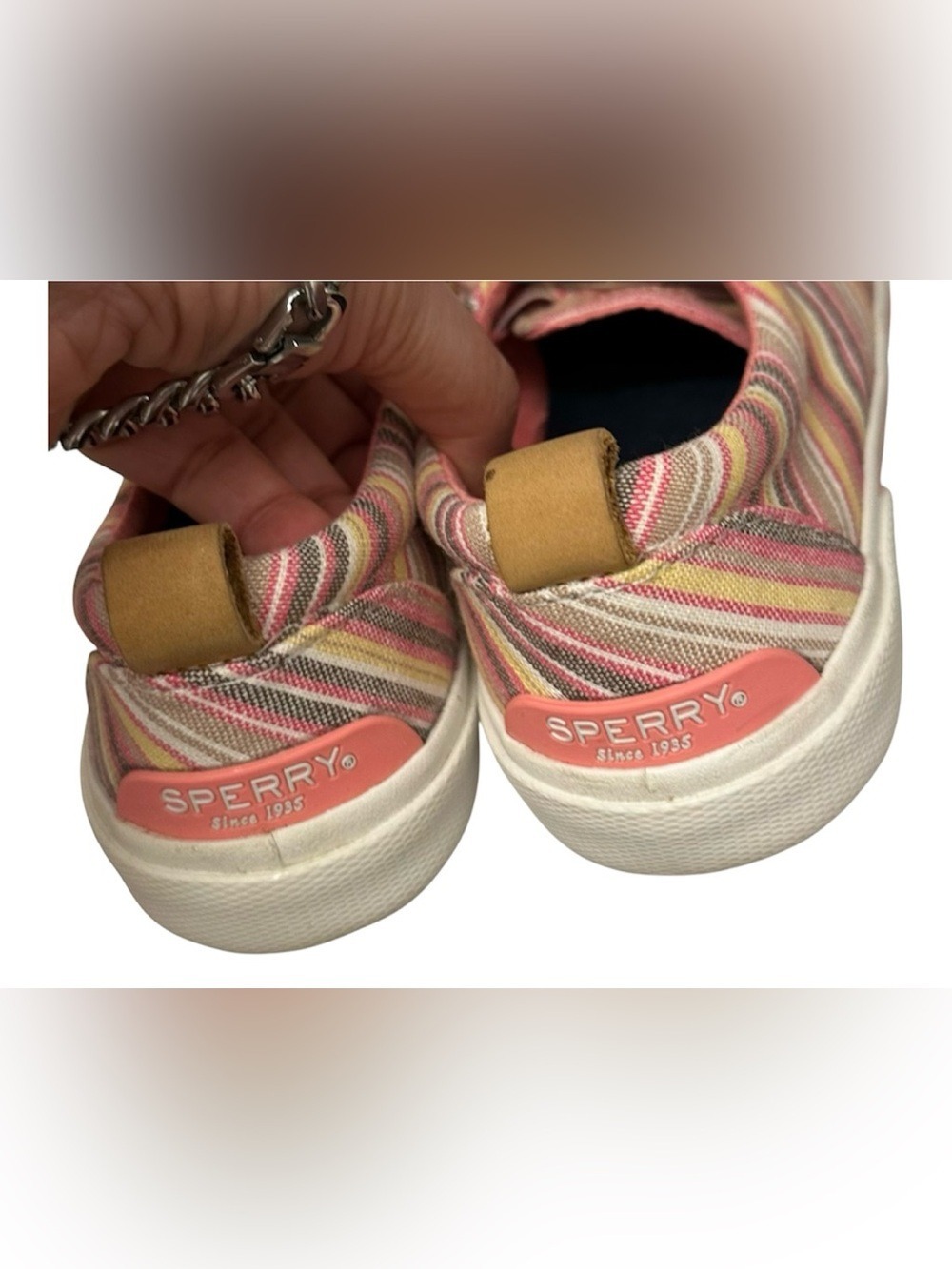Sperry Top-Sider Pier Wave LTT Multicolor Striped Canvas Sneakers - Size 6.5 - Picture 3 of 13
